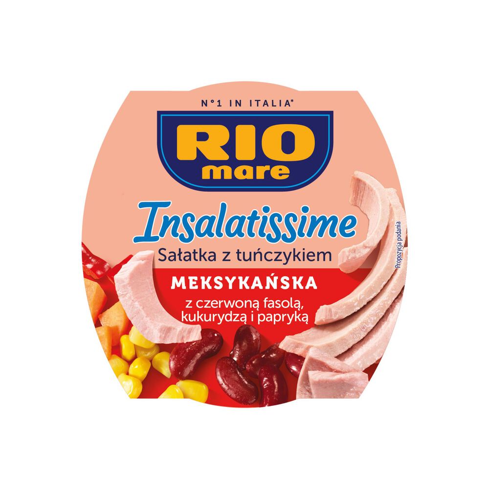 Rio Mare Insalatissime Sałatka z tuńczykiem meksykańska z czerwoną fasolą kukurydzą i papryką 160 g. /szt.