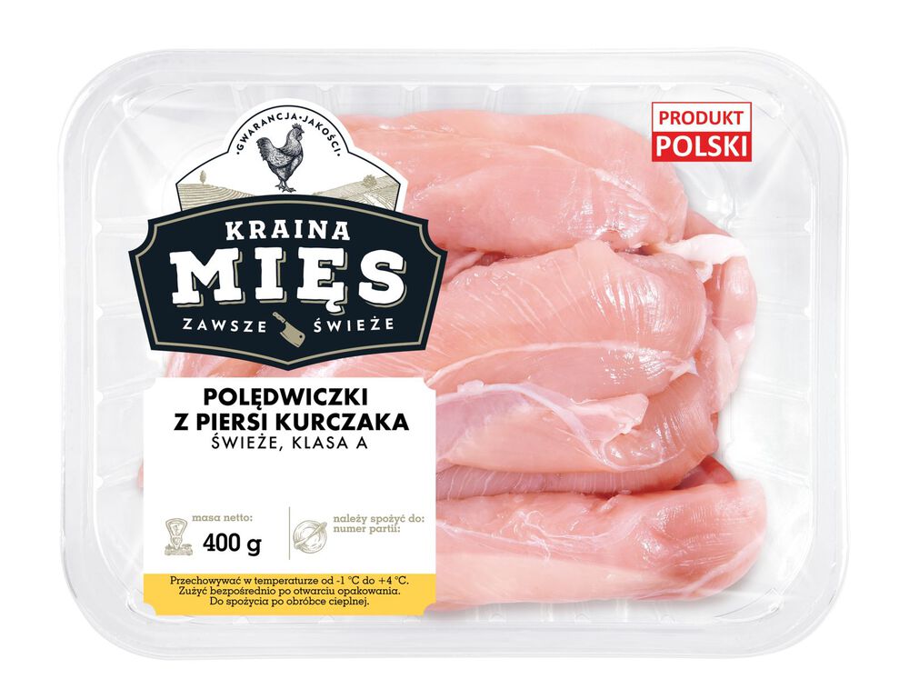 Kraina Mięs Polędwiczki z piersi kurczaka świeże klasa A 400 g. /szt.