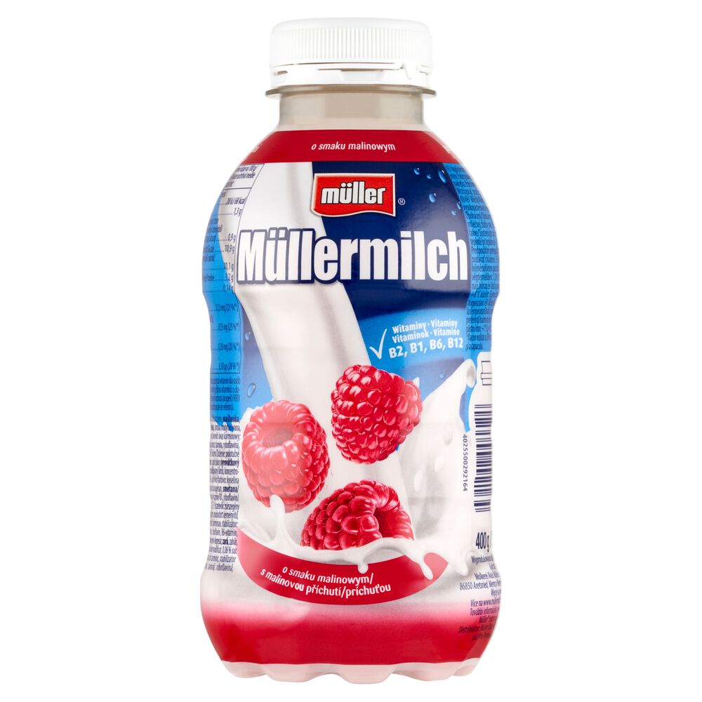 Müllermilch Napój mleczny o smaku malinowym 400 g. /szt.