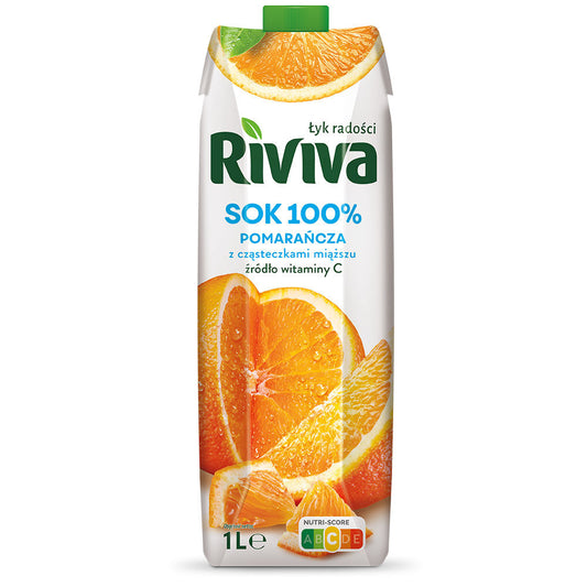 Riviva Sok pomarańcza z cząsteczkami 100 % 1 l. /szt.