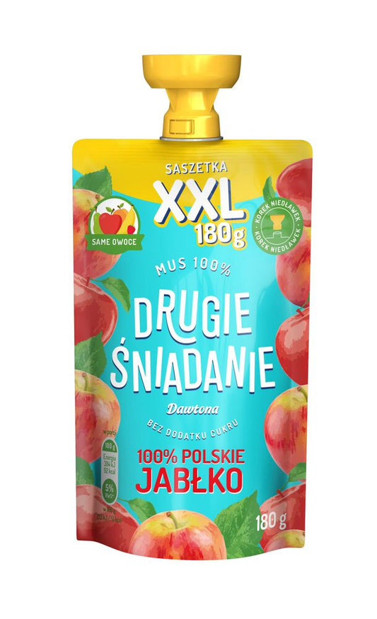 Drugie Śniadanie Mus 100 % polskie jabłko 180 g. /szt.