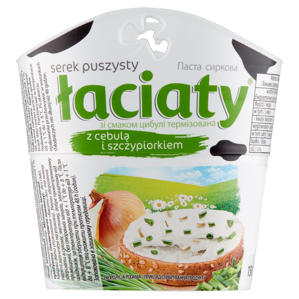 Łaciaty Serek puszysty z cebulą i szczypiorkiem 150 g. /szt.
