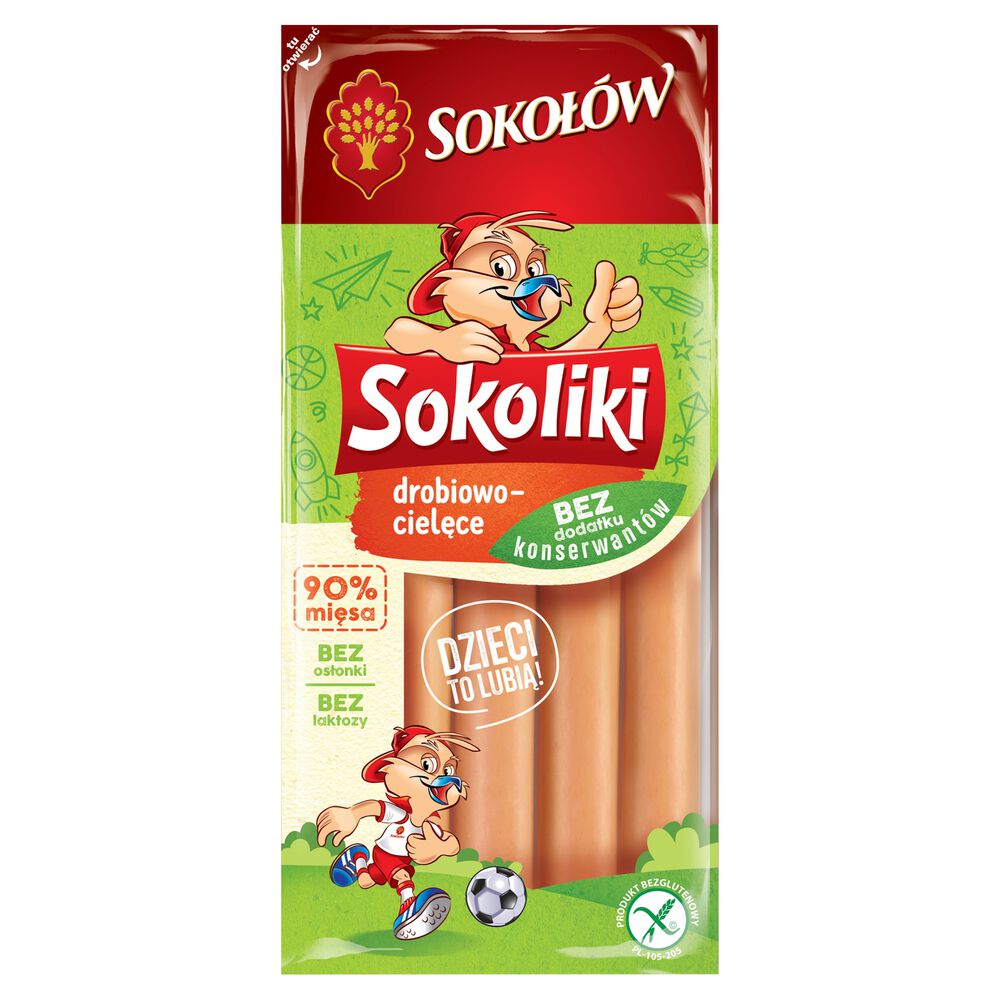 Sokołów Sokoliki Parówki drobiowo-cielęce 140 g. /szt.