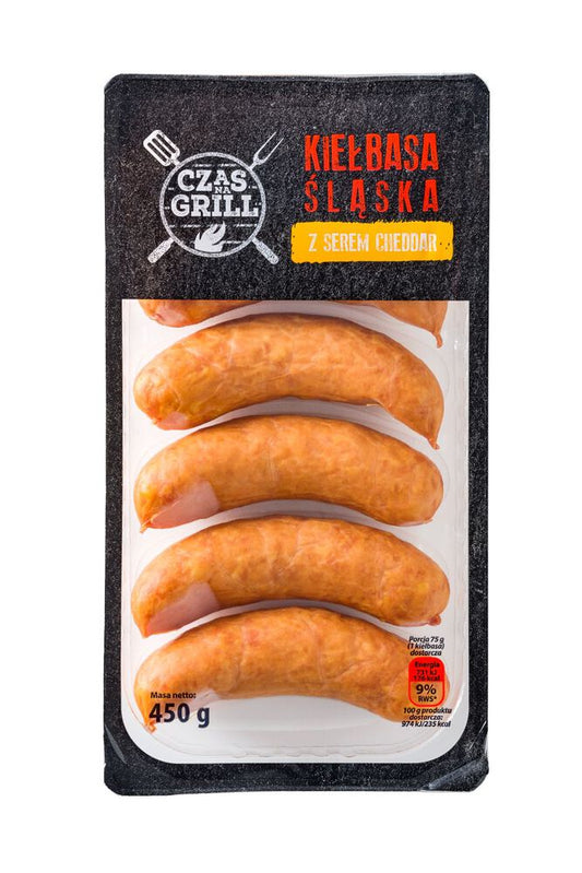 Czas na grill Kiełbasa śląska z serem cheddar 450 g. /szt.