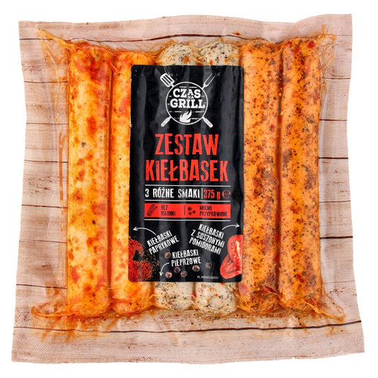 Czas na grill Zestaw kiełbasek 3 różne smaki 375 g. /szt.