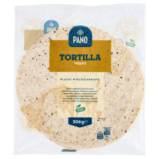 Pano Tortilla Wraps Placki wieloziarniste 306 g. /szt.