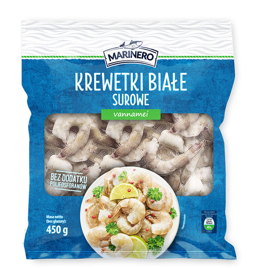 Marinero Krewetki białe surowe vannamei 450 g. /szt.
