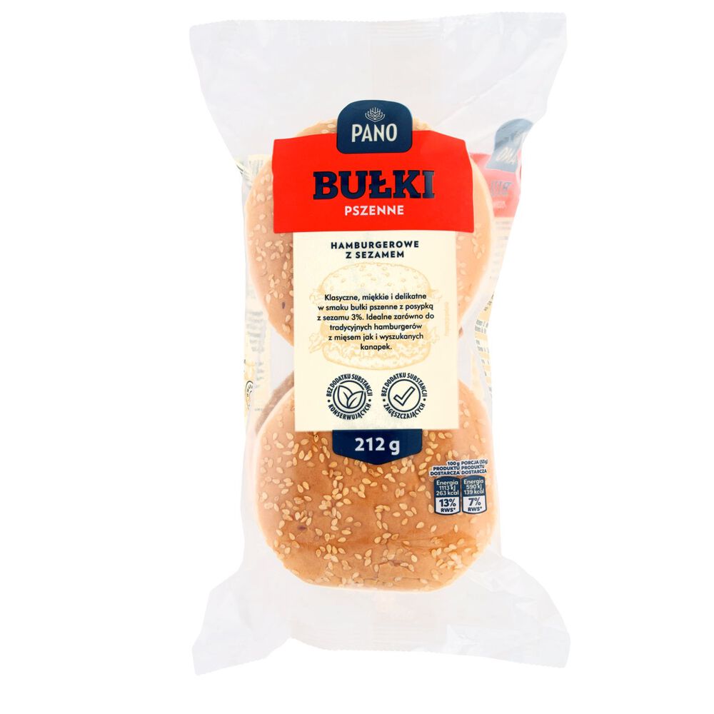 Pano Bułki pszenne hamburgerowe z sezamem 212 g. /szt.