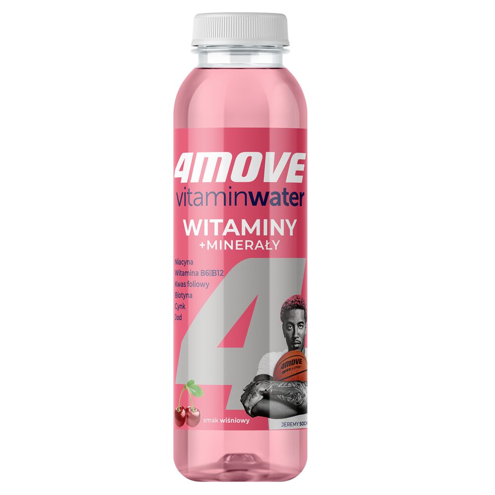 4Move Vitamin Water Witaminy + Minerały Napój niegazowany smak wiśniowy 556 ml. /szt.