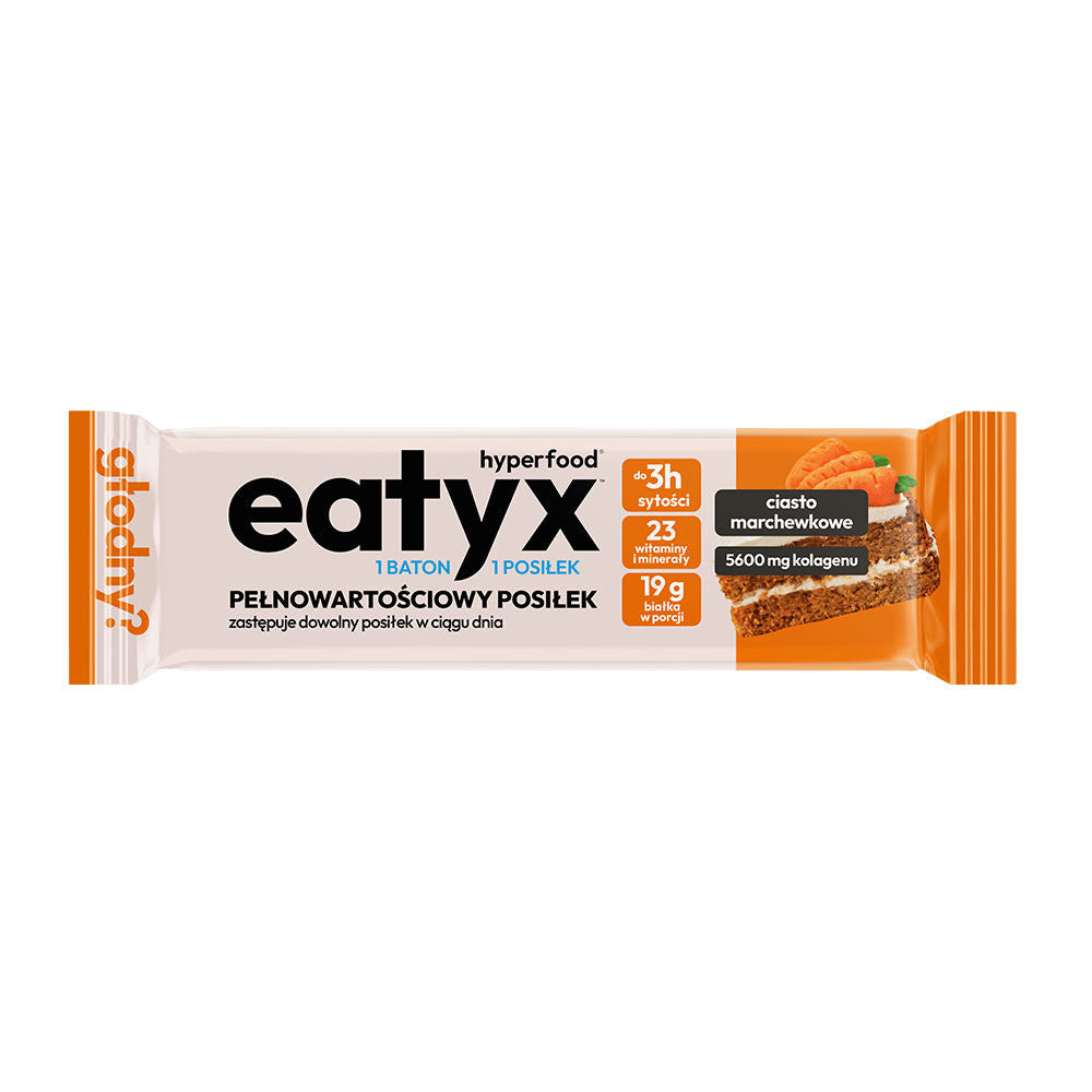 Eatyx Pełnowartościowy posiłek w formie batona o smaku ciasta marchewkowego 60 g. /szt.